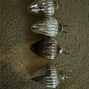 vintage teardrop christmas ornaments Lot Of 4